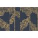 Обои виниловые на флизелине Design Studio 3D Line Style Линии золотой геометрии на синем Гладкий песок (LST-012)