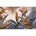 Обои виниловые на флизелине Design Studio 3D Avangard Букет тропических цветов в холодных тонах Гладкий песок (AVG-007)