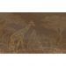 Обои виниловые на флизелине Design Studio 3D Line Style Золотые жирафы в листве на коричневом Натуральный холст (LST-043)