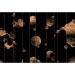 Обои виниловые на флизелине Design Studio 3D Line Style Абстрактные золотые планеты с облаками на чёрном Бесшовная Фреска Classic (LST-056)