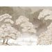 Обои виниловые на флизелине Design Studio 3D Picturesque Деревья в утреннем тумане в бежевых тонах Бесшовная Фреска Ultra (PRS-008)