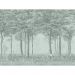 Обои виниловые на флизелине Design Studio 3D Vintage Журавли в густом лесу на зелёном Фреска (VG-026)