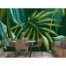 Обои виниловые на флизелине Design Studio 3D Avangard Композиция из тропических листьев салатово-бирюзового оттенка Натуральный холст (AVG-016)