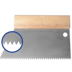 Шпатель для клея Интек 180 мм S3 из нержавеющей стали с деревянной ручкой (10109-180-002)