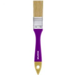 Кисть плоская Krafor Профи №1 25 мм натуральная щетина пластиковая ручка (005-0010)