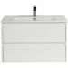 База под раковину подвесная BelBagno (Бельбагно) KRAFT с фрезерованными ручками по всей длине фасада с двумя выкатными ящиками Bianco Opaco 900x450x500 KRAFT-900-2C-SO-