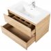 База под раковину подвесная BelBagno (Бельбагно) KRAFT с фрезерованными ручками по всей длине фасада с двумя выкатными ящиками Rovere Nebrasca Nature 900x450x500 KRAFT-