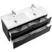 База под раковину BelBagno (Бельбагно) MARINO-CER с двумя чашами подвесная с четырьмя выкатными ящиками Nero Lucido 1172х440х500 MARINO-CER-1200-4C-SO-2-NL-P