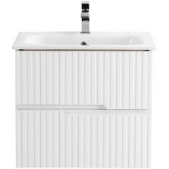 База под раковину подвесная Cezares (Цезарис) Duet с двумя выкатными ящиками Bianco Opaco 570x450x500 DUET-600-2C-SO-BO