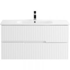 База под раковину подвесная Cezares (Цезарис) Duet с двумя выкатными ящиками Bianco Opaco 970x450x500 DUET-1000-2C-SO-BO