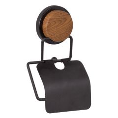 Держатель туалетной бумаги с крышкой Fixsen Magic Wood FX-46010 черный
