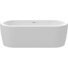 Акриловая ванна Cezares отдельно стоящая, щелевой слив-перелив, белая фронтальная панель, белая чаша, 1800х800х600, SLIM CENTRAL-180-80-60-W37-SET