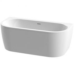 Акриловая ванна Cezares пристенная, щелевой слив-перелив, белая фронтальная панель, белая чаша, 1800х790х600, SLIM WALL-180-80-60-W37-SET