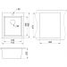 Кухонная мойка кварцевая Granula GR-4201 односекционная квадратная, врезная, чаша 345x380, цвет алюминиум (4201al)