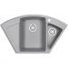 Кухонная мойка кварцевая Granula GR-9001 угловая с крылом, врезная, чаша 340х460, 190х360, цвет алюминиум (9001al)