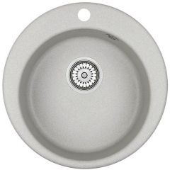 Кухонная мойка кварцевая Granula GR-4801 односекционная круглая, врезная, чаша D 370, цвет базальт (4801bt)