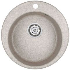 Кухонная мойка кварцевая Granula GR-4801 односекционная круглая, врезная, чаша D 370, цвет классик (4801cl)