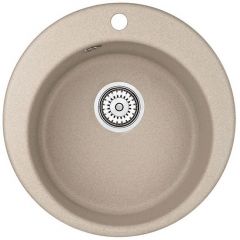 Кухонная мойка кварцевая Granula GR-4801 односекционная круглая, врезная, чаша D 370, цвет песок (4801sa)