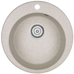 Кухонная мойка кварцевая Granula GR-4801 односекционная круглая, врезная, чаша D 370, цвет пирит (4801pr)