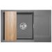 Мойка кухонная прямоугольная Granula Estetica с разделочной доской, чаша 480х430 мм, 7807 графит (черно-серый)