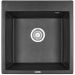Кухонная мойка кварцевая Granula GR-5102 односекционная квадратная, врезная, чаша 445х410, цвет черный (5102bl)