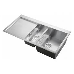 Мойка кухонная прямоугольная Kaiser (Кайзер) двойная правая Нержавеющая сталь (KT2M-1051)