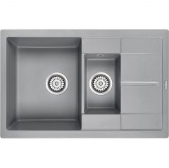 Мойка кухонная Paulmark кварцевая FESTE PM237850-GRM серый металлик