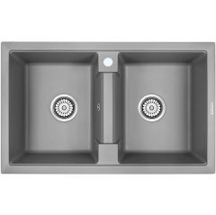 Мойка кухонная Paulmark кварцевая ZWILLING PM238150-GRM серый металлик 810х500