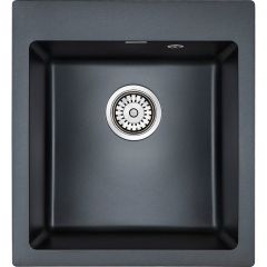 Мойка кухонная Paulmark кварцевая ZEMAR PM104651-BLM черный металлик 460х510 мм