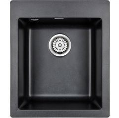 Мойка кухонная Paulmark кварцевая LEER PM104249-BL черный 415х490 мм
