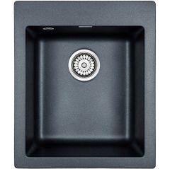 Мойка кухонная Paulmark кварцевая LEER PM104249-BLM черный металлик 415х490 мм