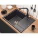 Мойка кухонная Paulmark кварцевая WEIMAR PM216550-BL черный 650х500 мм