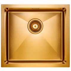 Мойка кухонная Paulmark нержавеющая сталь AISI304 WESER PM804844-BG брашированное золото 480х440 мм