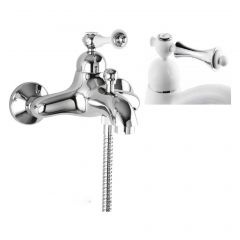 Смеситель для ванны и душа Cezares (Цезарис) Margot Bianco Lucido Cromo (MARGOT-VM-BLC)