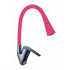 Смеситель сборный для кухни с гибким изливом Potato (Потато) P59278-13 хром/розовый