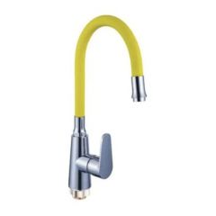 Смеситель для кухни с гибким изливом сборный Potato (Потато) P4131-10 хром/желтый