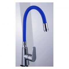 Смеситель для кухни с гибким изливом сборный Potato (Потато) P4131-12 хром/синий