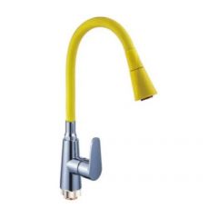 Смеситель для кухни с гибким изливом сборный Potato (Потато) P4231-10 хром/желтый