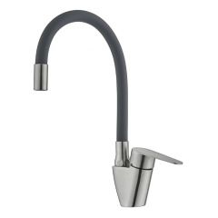 Смеситель для кухни с гибким изливом сборный Potato (Потато) P57310S-19 сатин/серый
