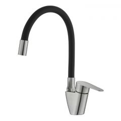 Смеситель для кухни с гибким изливом сборный Potato (Потато) P57310S-6 сатин/черный
