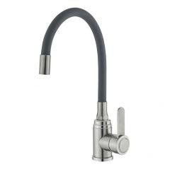 Смеситель для кухни с гибким изливом сборный Potato (Потато) P58304S-19 сатин/серый