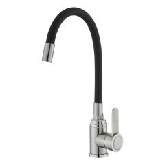 Смеситель для кухни с гибким изливом сборный Potato (Потато) P58304S-6 сатин/черный