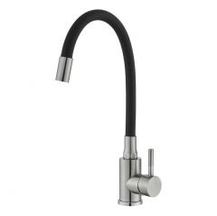 Смеситель для кухни с гибким изливом сборный Potato (Потато) P58308S-6 сатин/черный