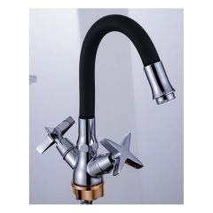 Смеситель для кухни с гибким изливом сборный Potato (Потато) P58311-6 хром/черный