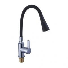 Смеситель для кухни с гибким изливом сборный Potato (Потато) P59281-6 хром/черный