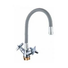Смеситель для кухни с гибким изливом сборный Potato (Потато) P59311-19 хром/серый