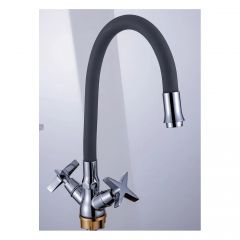 Смеситель для кухни с гибким изливом сборный Potato (Потато) P59311-6 хром/черный