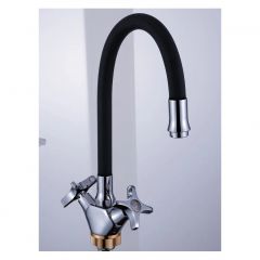 Смеситель для кухни с гибким изливом сборный Potato (Потато) P59312-6 хром/черный
