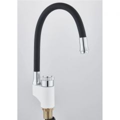 Смеситель сборный для кухни с гибким изливом Potato (Потато) P58388х6 белый/черный