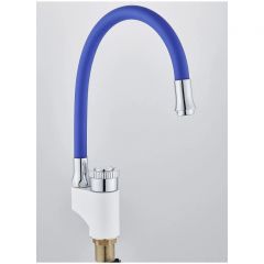 Смеситель сборный для кухни с гибким изливом Potato (Потато) P58388х12 белый/синий